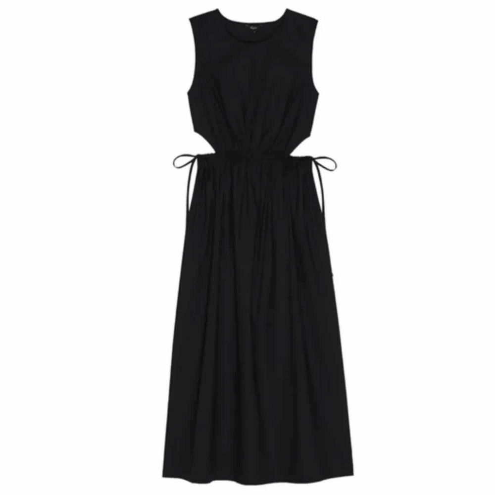 Rails Yvette Cut Out Black Organic Cotton Midi Dress Size Xl